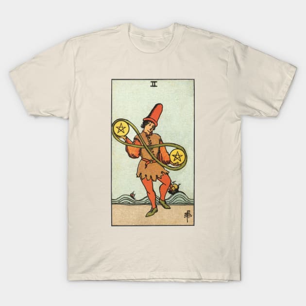 TWO OF PENTACLES T-Shirt by WAITE-SMITH VINTAGE ART